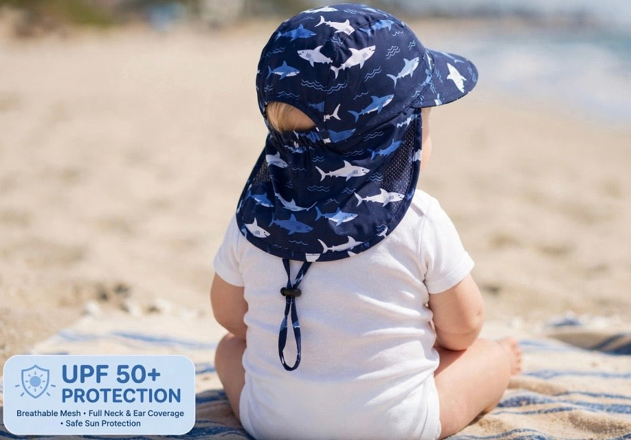 Baby Sun Protection Hat – UPF 50+ with Neck & Ear Flap