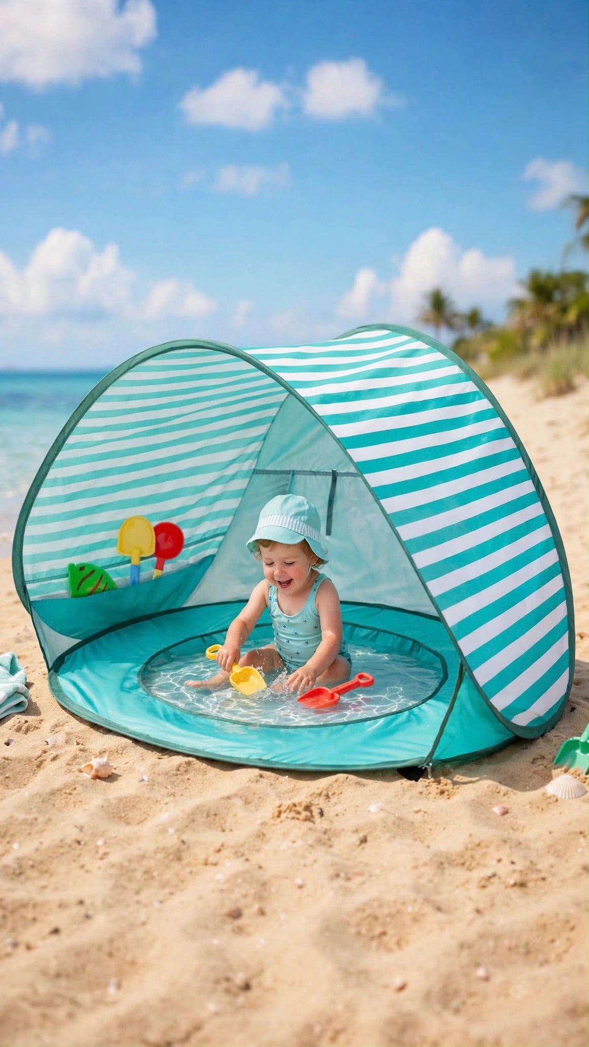 Pop-Up Baby Beach Tent with Mini Pool